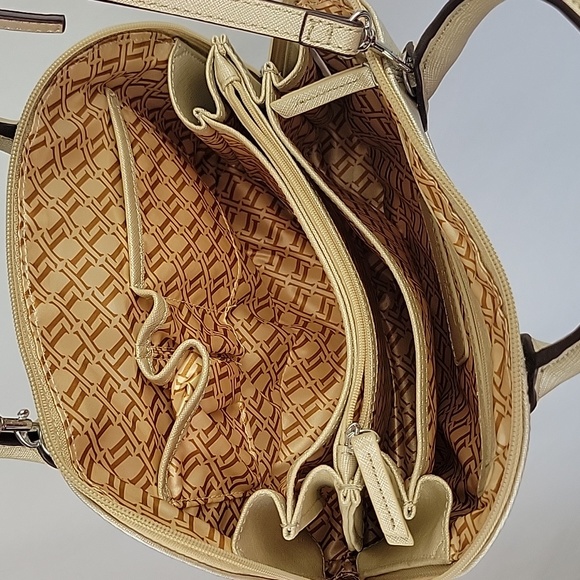 Tignanello Saffiano Leather Domed Satchel Champagne - Picture 8 of 16